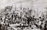 Thomas Pakenham The rebels executing their prisoners on the bridge at Wexford painting